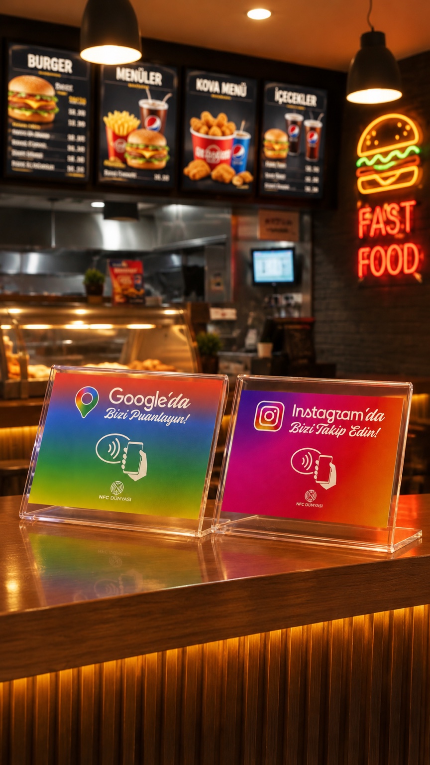 Fast food işletmesi için NFC kart kullanımı